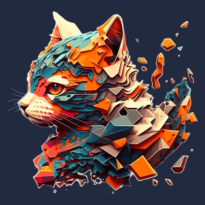 Colorful and colorful cats and kitten artwork