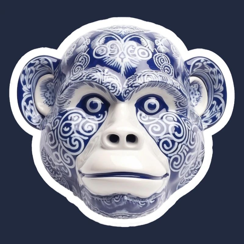 Ceramic monkey face