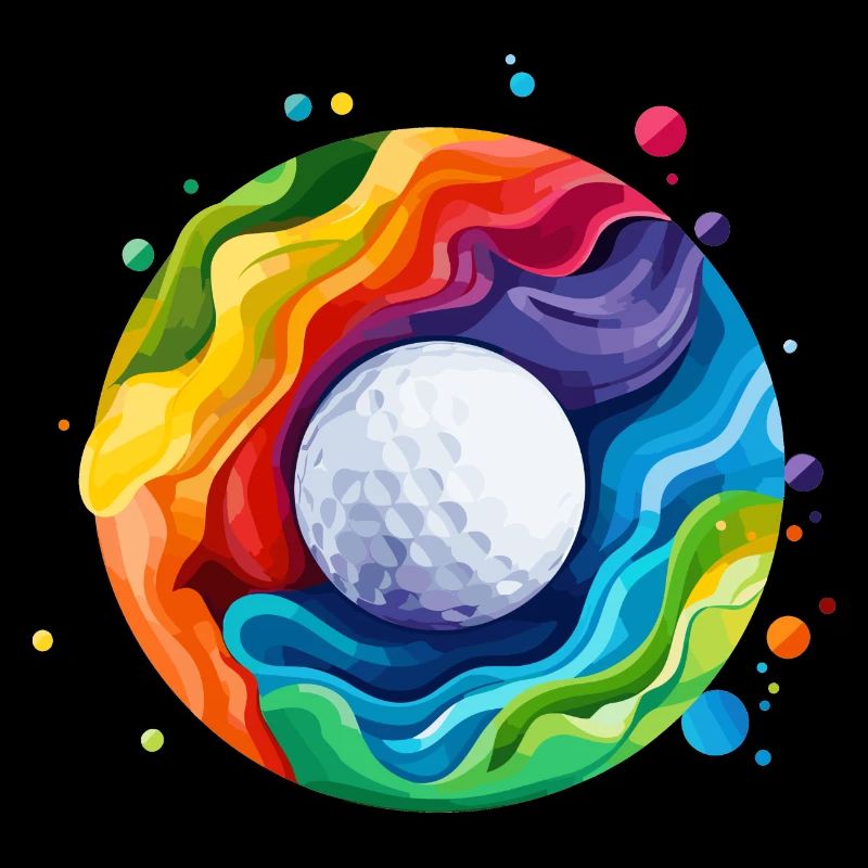 logo de balle de golf coloré