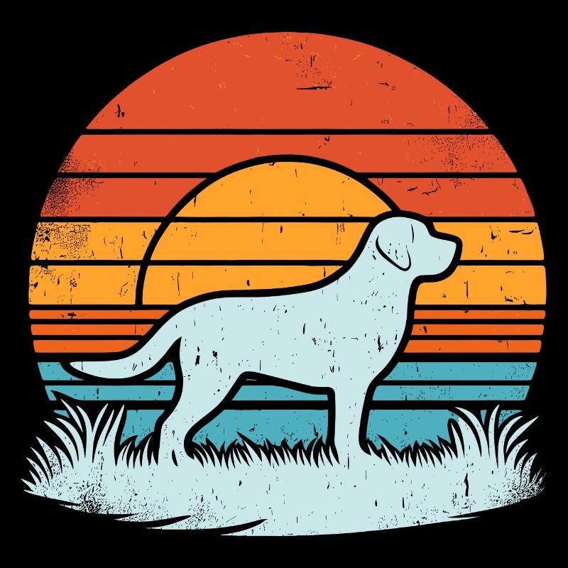 Labrador Retriever Vintage Sunset dark