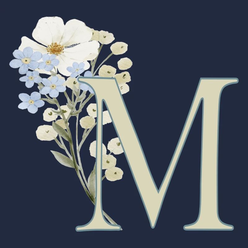 M mit Blumen