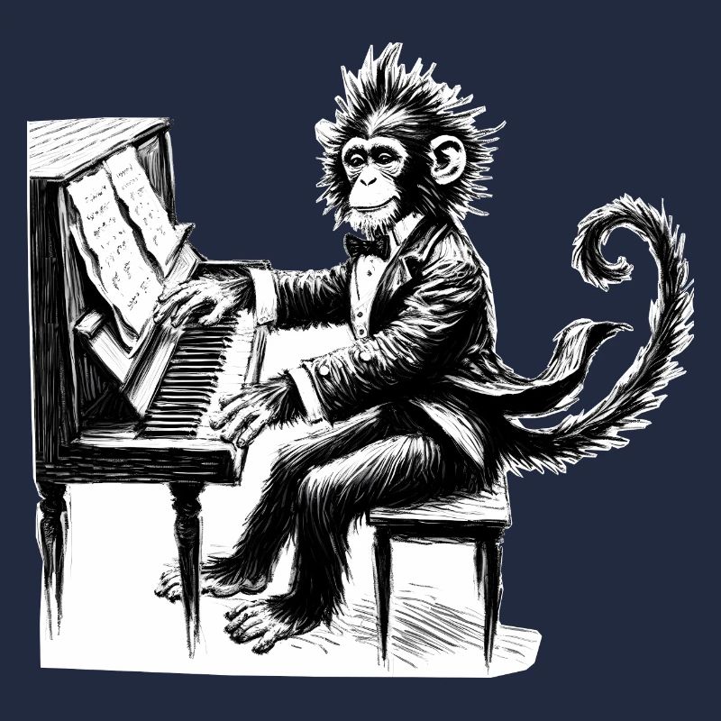 Pianospielender Affe