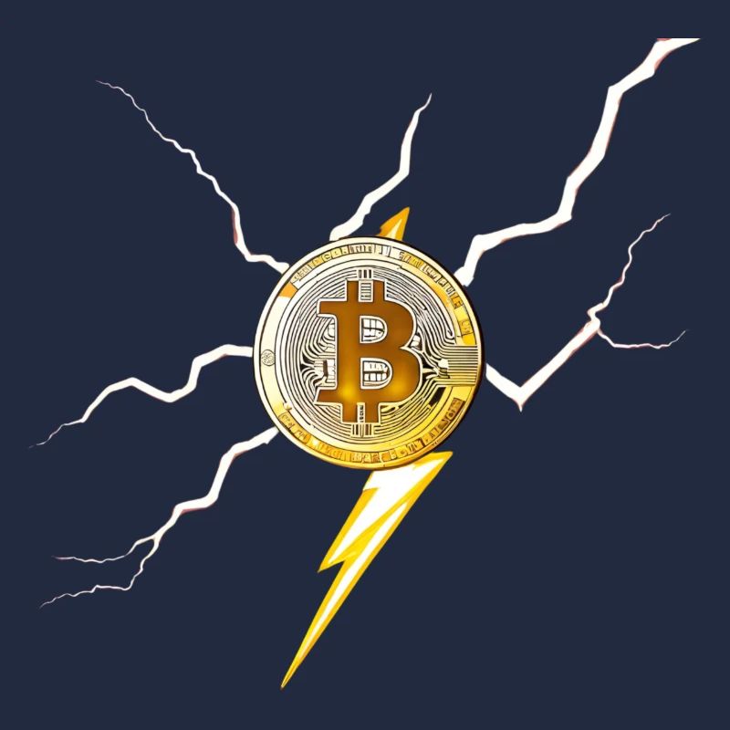 Logo Bitcoin avec des éclairs