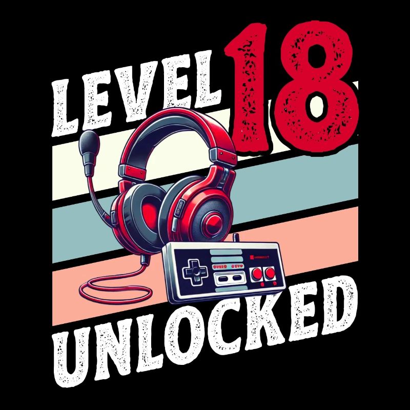 18. GEBURTSTAG JUNGE RETRO GAMER GAMING LEVEL