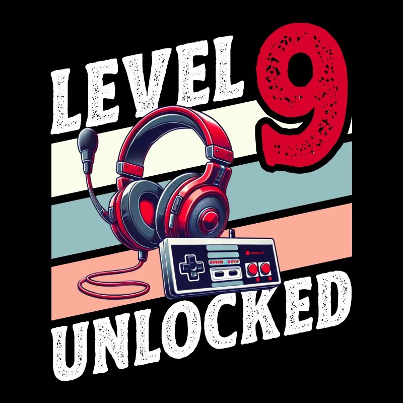 9. GEBURTSTAG JUNGE RETRO GAMER GAMING LEVEL