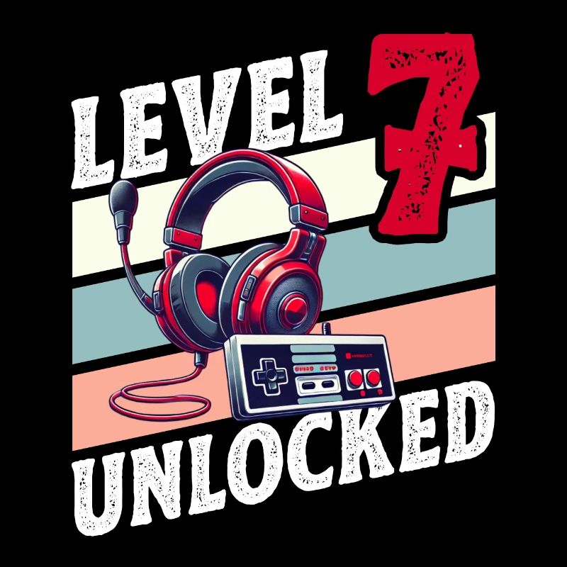 7. GEBURTSTAG JUNGE RETRO GAMER GAMING LEVEL