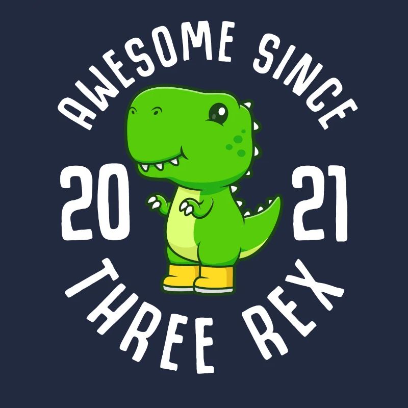 3. Gebrutstag Three Rex Awesome Since 2021