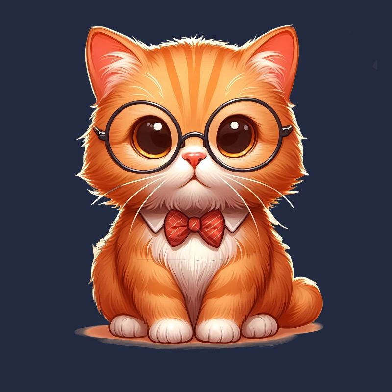 Nerdy Cat Cute Cat