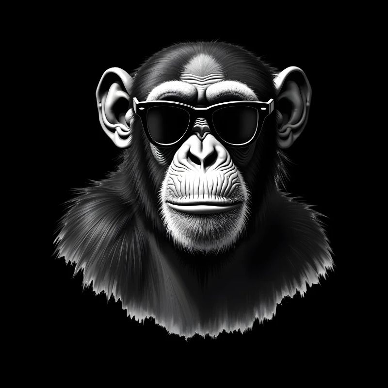 Affe mit Sonnenbrille Tier Motiv Kunst Affe