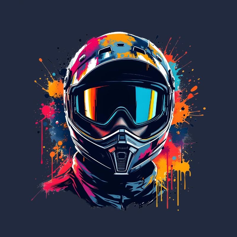 Motocross Design Kunst Wasserfarbe Splashes Bunt