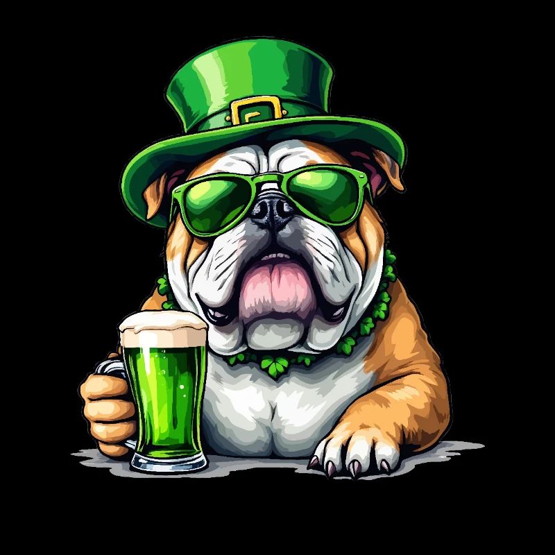 Bouledogue anglais Tenue de bière pour la Saint-Patrick