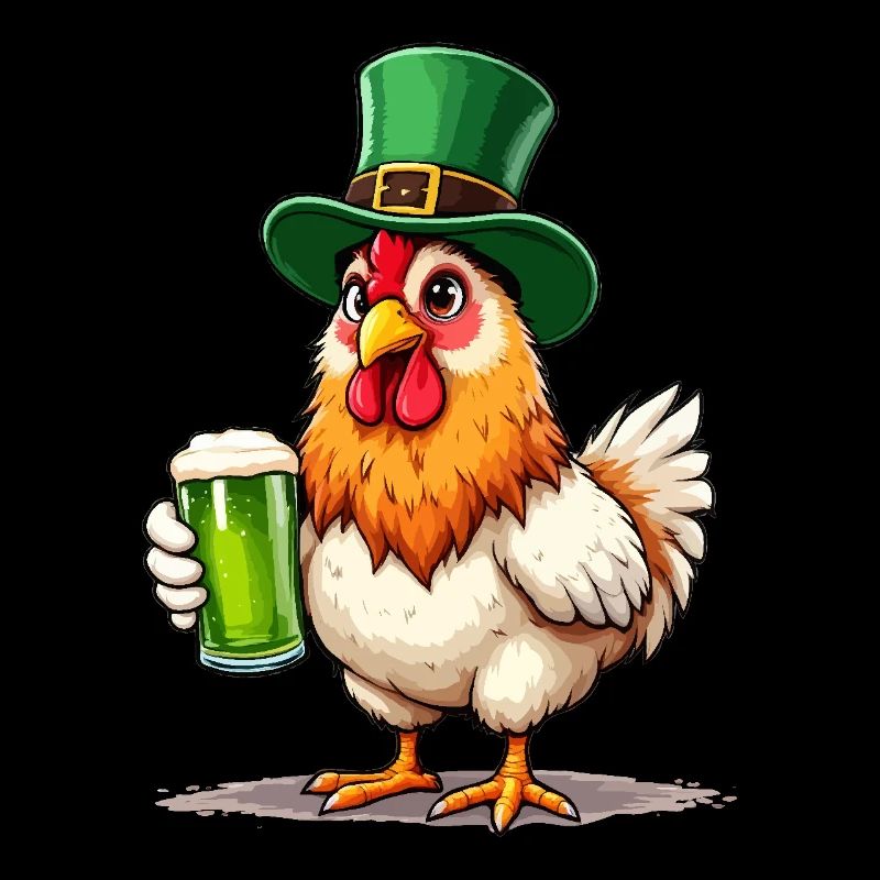 Huhn St. Patricks Day Bier Outfit Hühner