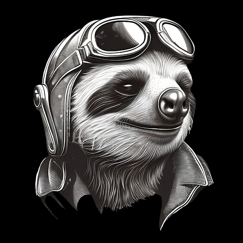 Sloth cool with aviator goggles