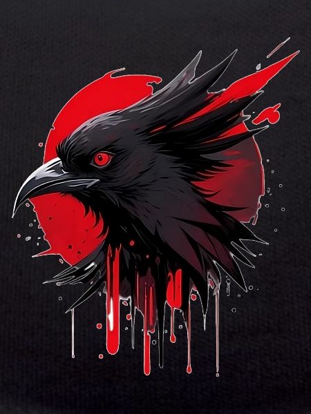 Fantasy bird red-black