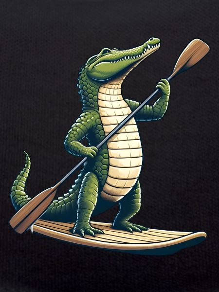 Crocodile on stand-up paddle