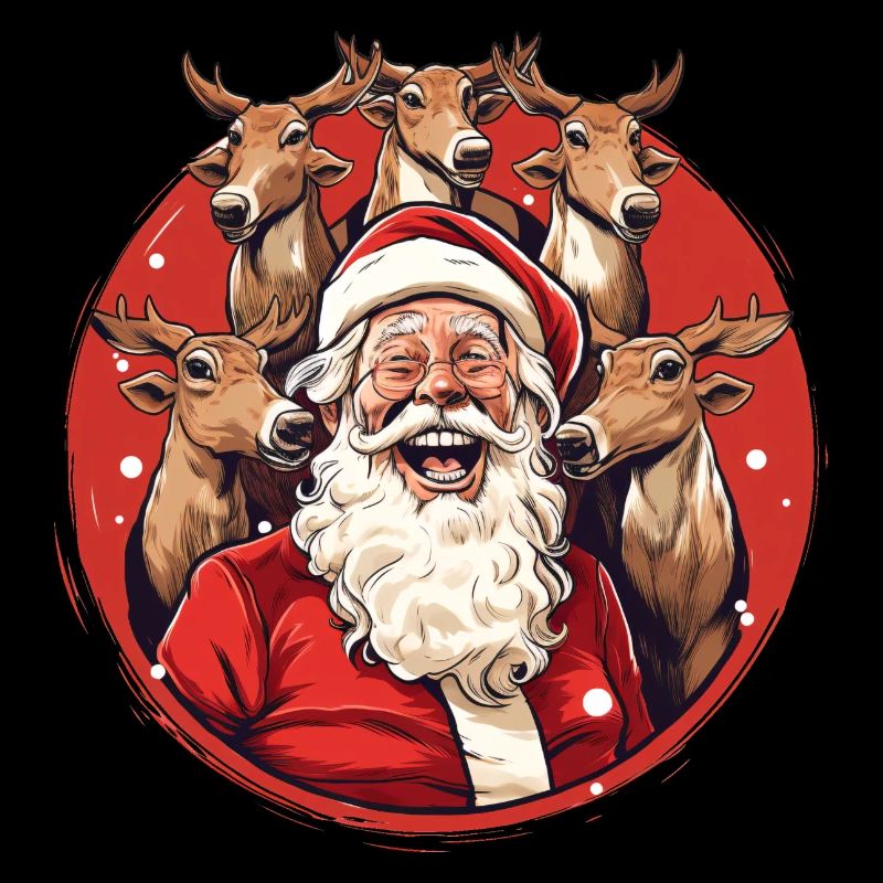 Chanter le Père Noël avec des rennes