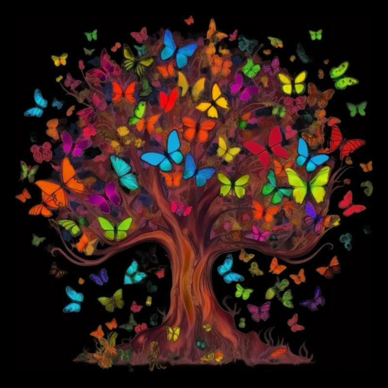Butterfly Tree Colorful Butterflies Flies