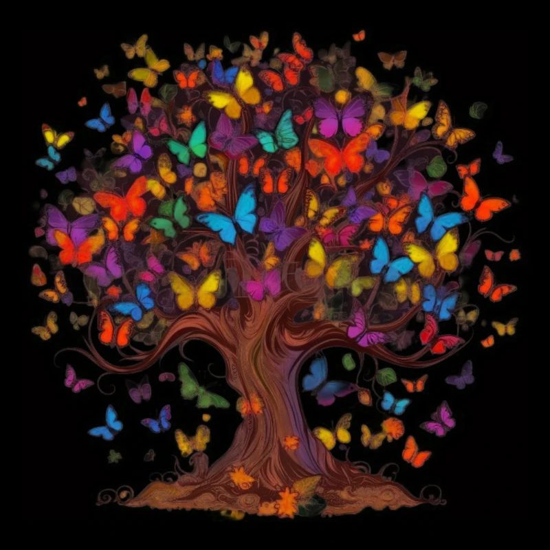 Schmetterlingsbaum Bunte Schmetterlinge Fliegen