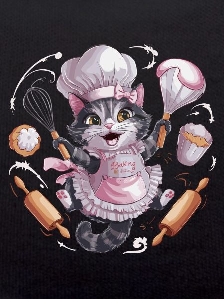 Liebenswerte Katze beim Backen