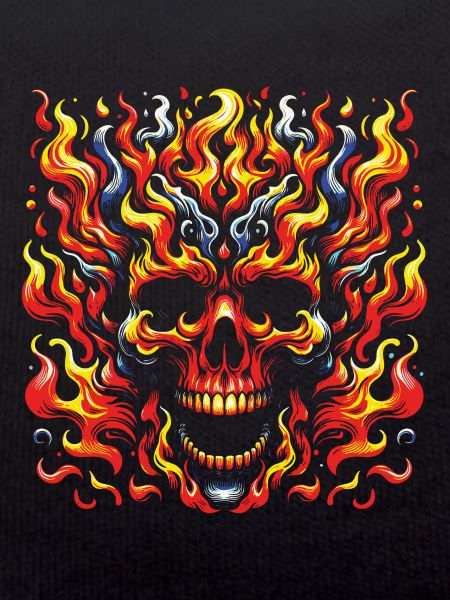 Skull mit Flammen brennender Skull