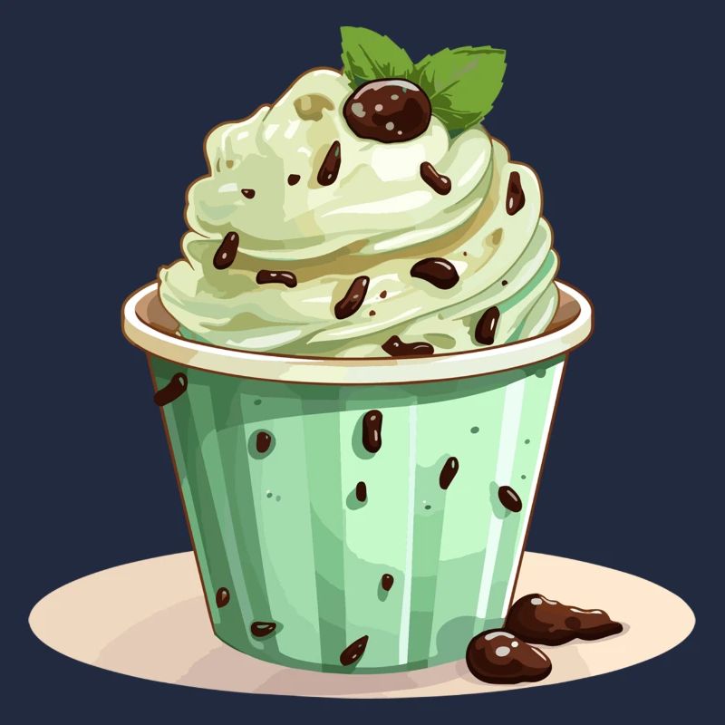 Mint Chocolate Chip Ice Cream Cone