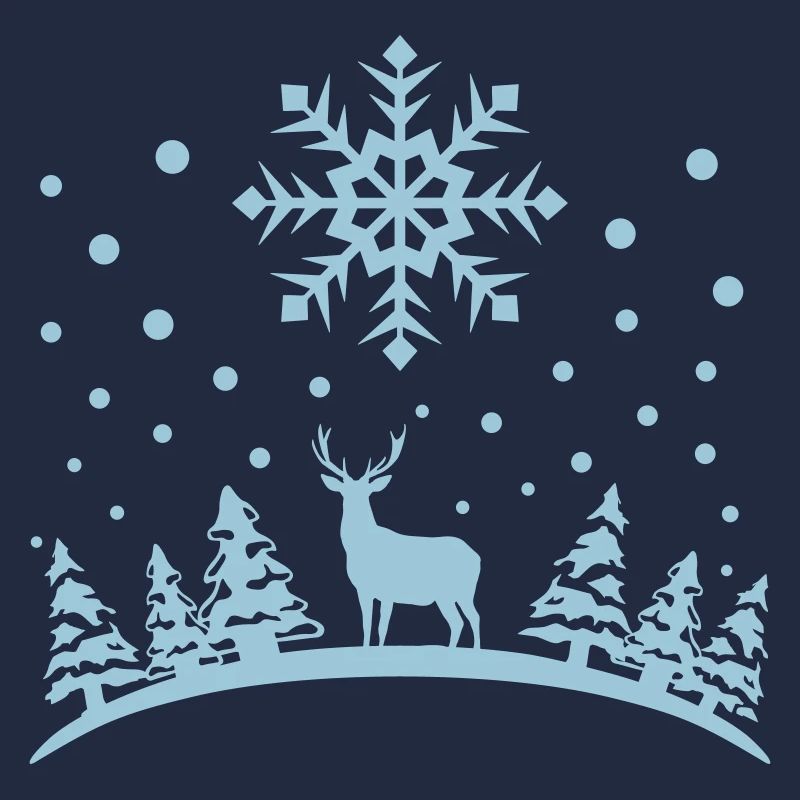 Winter - deer, forest and snow