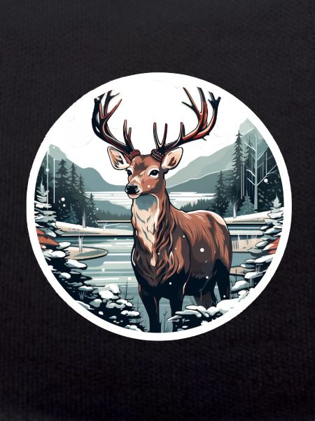 Deer in winter landscape