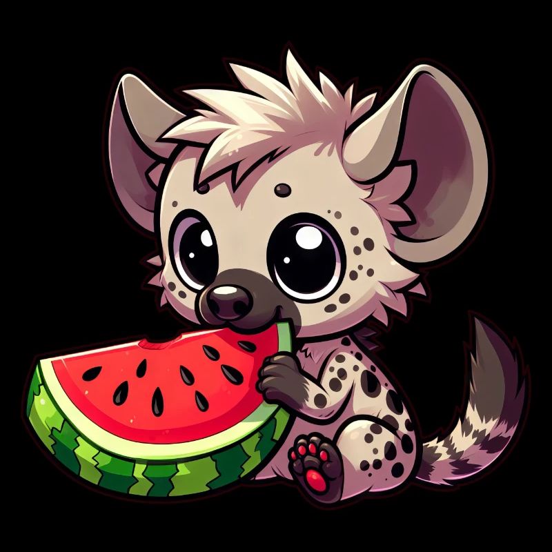 Hyäne mit Wassermelone Sommerfrucht