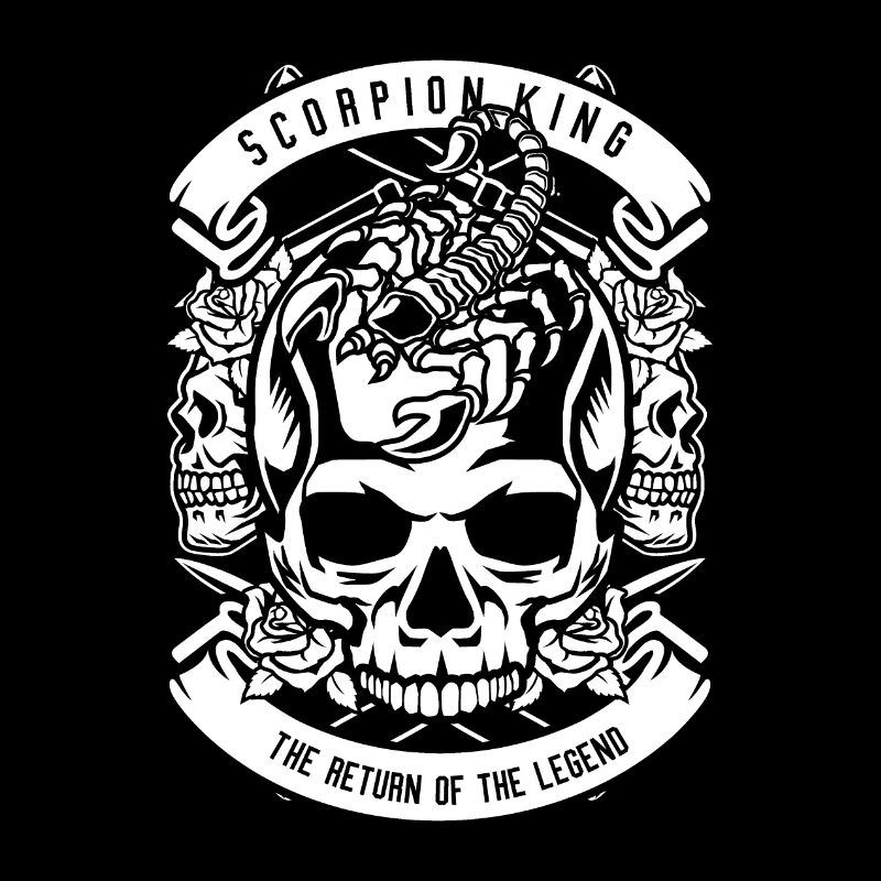 Skorpion Spruch Schädel Totenkopf Tattoo Horror