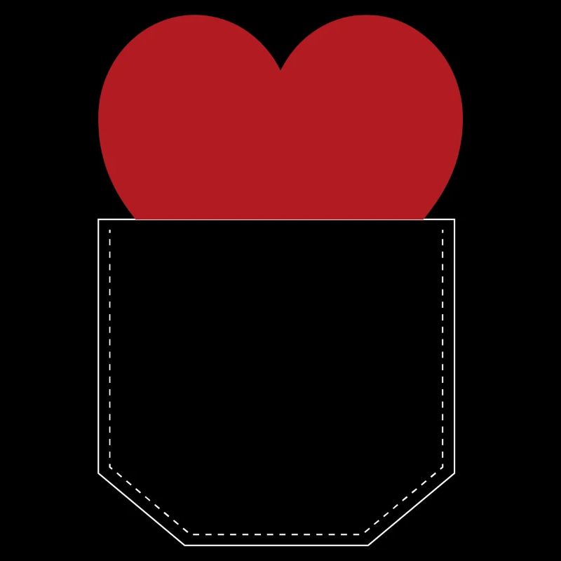 Chest pocket heart white gift idea