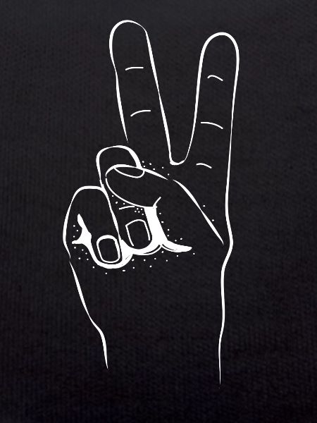 Peace hand two fingers
