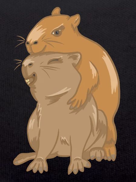 Hug of capybara babies