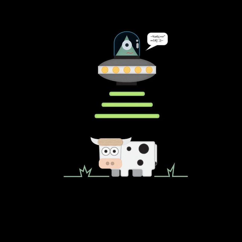 Alien abducting Cow
