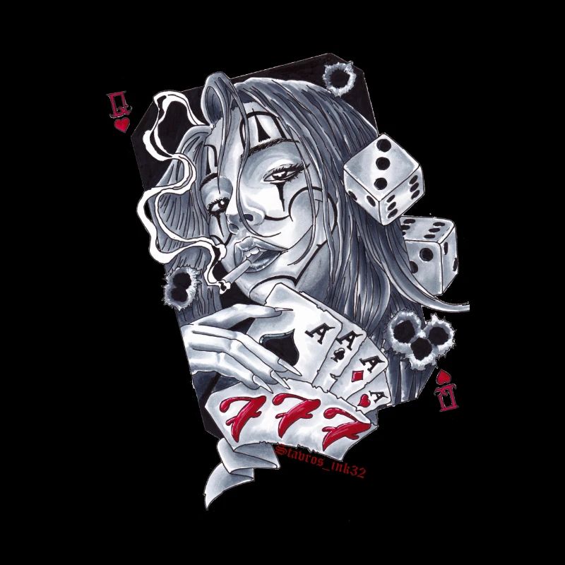 Lucky Seven7 Custom Tattoo Design Stavros_ink32