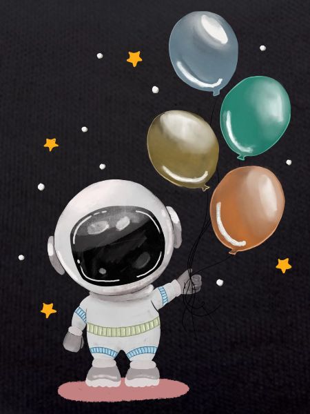 astronaut with balloons