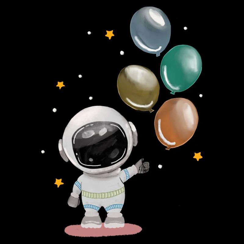 astronaute avec des ballons