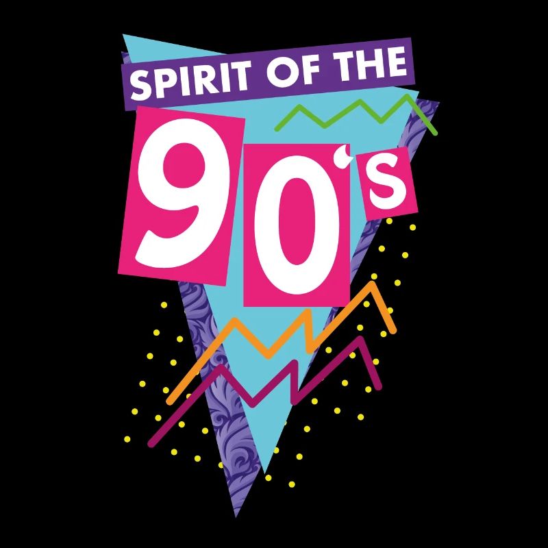 Geist der neunziger oder 90er Jahre in lila Farben