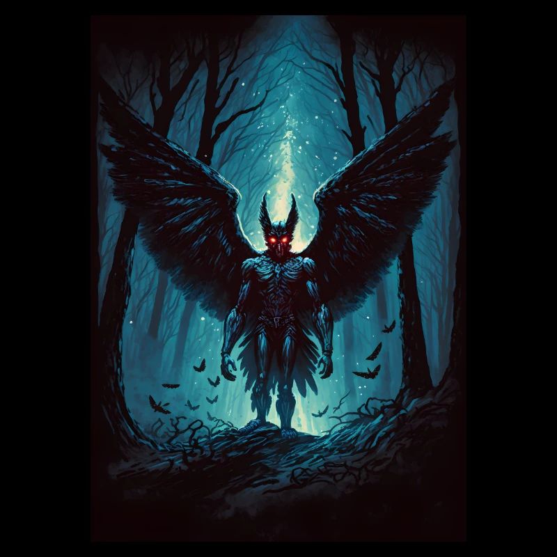 Mothman Cryptid Forest Moth Man Creepy Creature