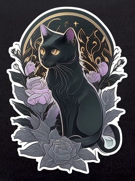 black cat gothic style