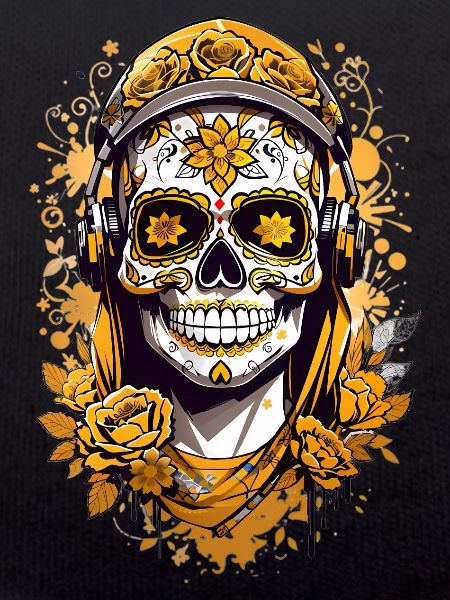 Golden Sugar Skull