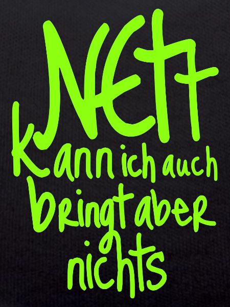 Neon Grüne Handlettering Botschaft auf Schwarz