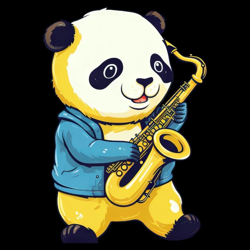 Panda mit Saxophon