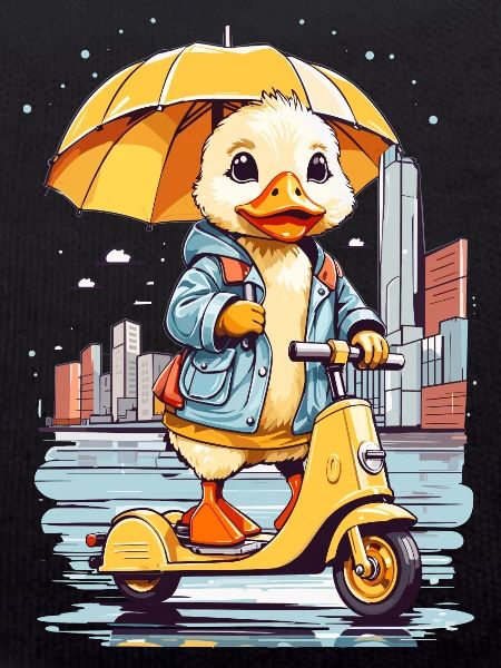 Ente mit Roller