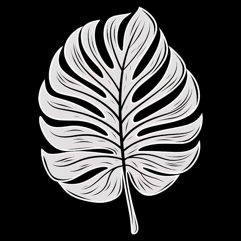 Cool Monstera Leaf, Plants Motif