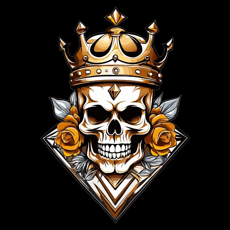 Totenkopf, mit Krone