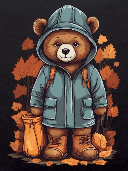Cute bear with raincoat