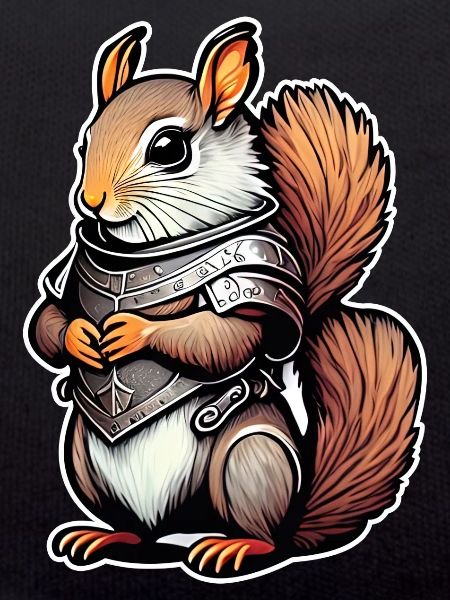 Warrior Squirrel Illustration