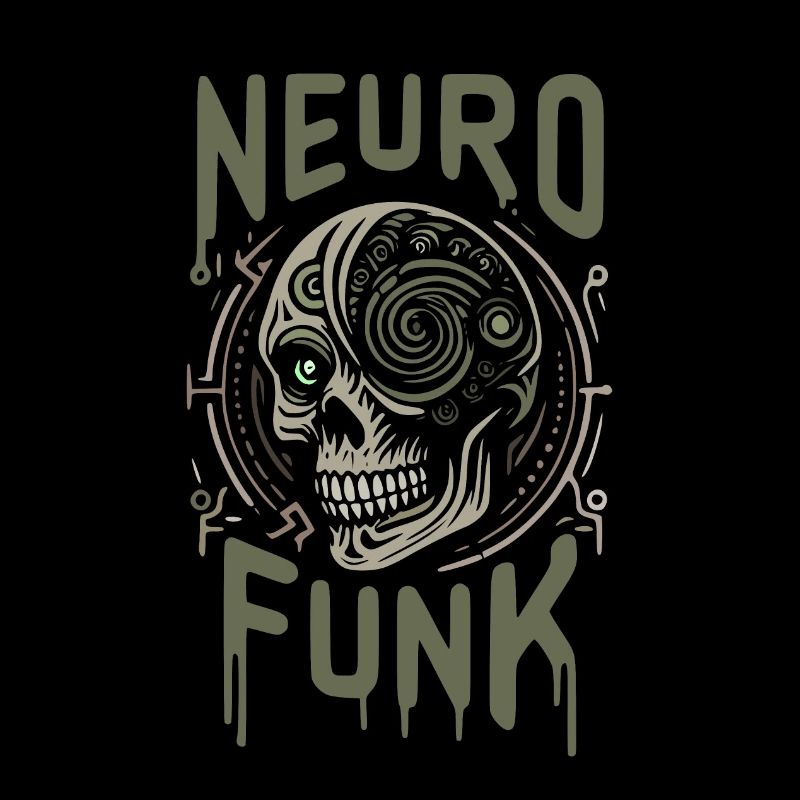 Neurofunk Skull Cyborg Drum and Bass Musik