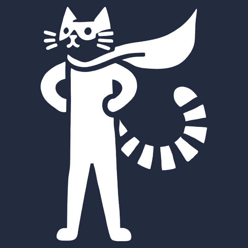 Katzen Superheld Held Silhouette Umhang