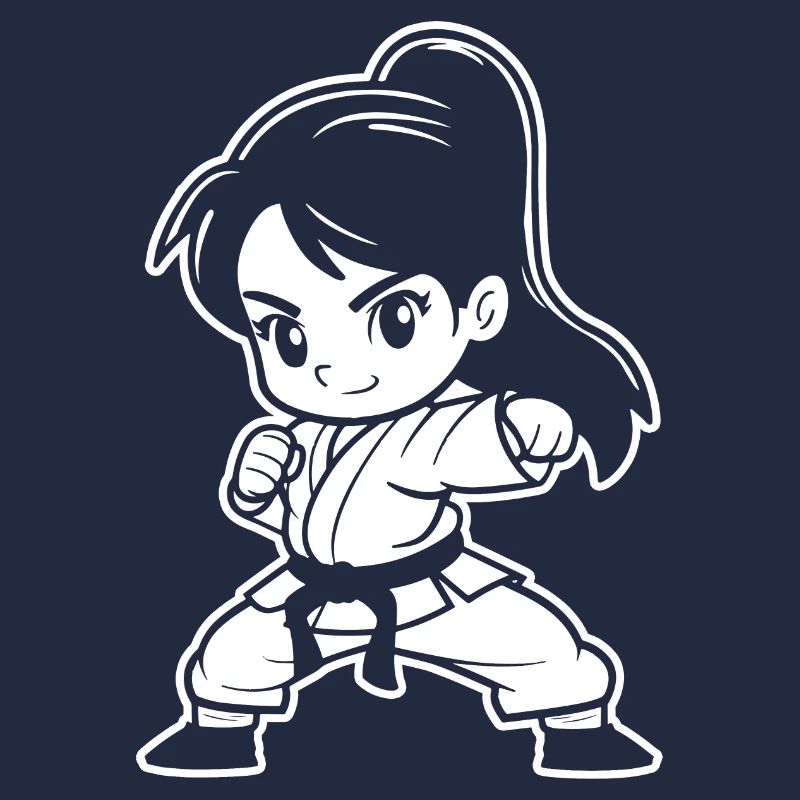 Kleines Karate Mädchen Comic